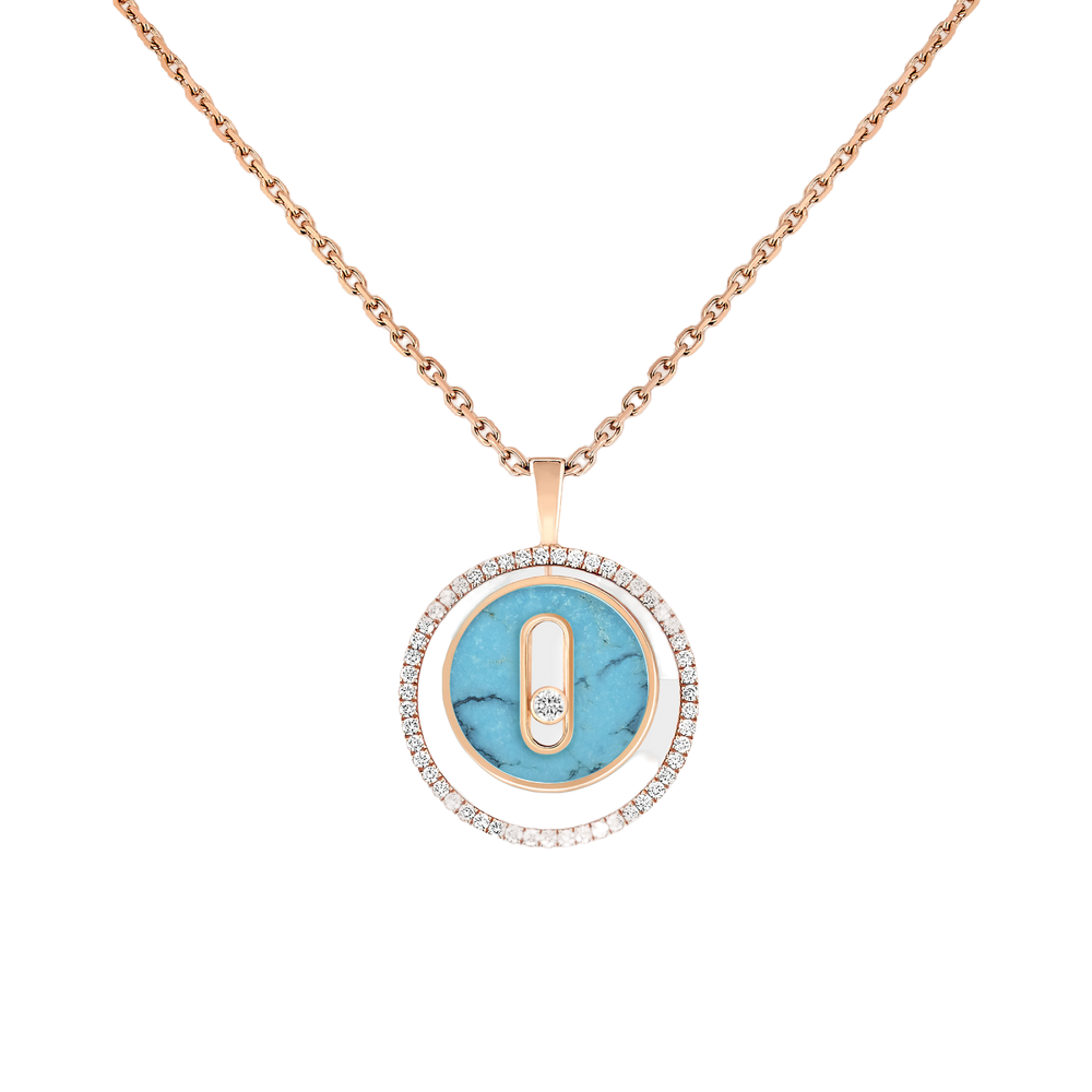 Pink Gold Diamond Necklace Turquoise Lucky Move SM Necklace