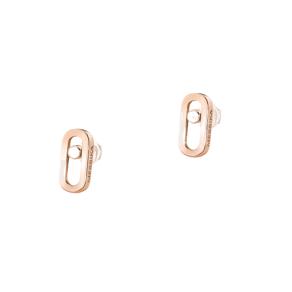 Pink Gold Diamond Earrings Gold Move Uno Stud Earrings