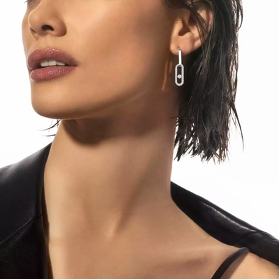 Boucles d'oreilles transformables Move Link Boucles d'oreilles Diamant Or Blanc