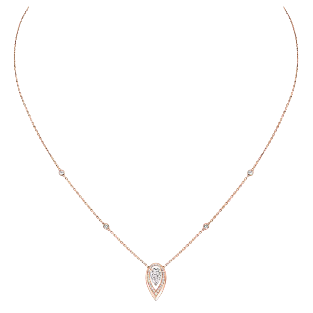 Fiery 0.25ct Pink Gold Diamond Necklace