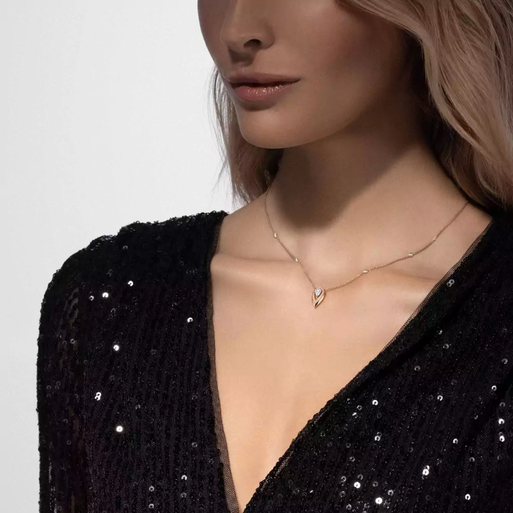 Fiery 0.25ct Pink Gold Diamond Necklace