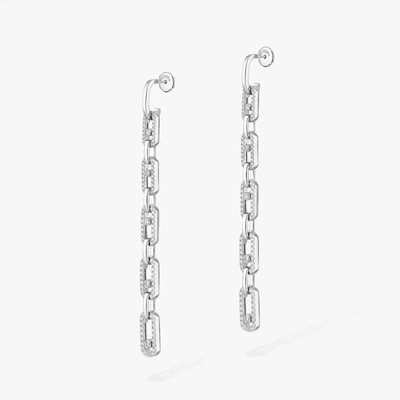 Boucles d'oreilles pendantes Move Link Boucles d'oreilles Diamant Or Blanc