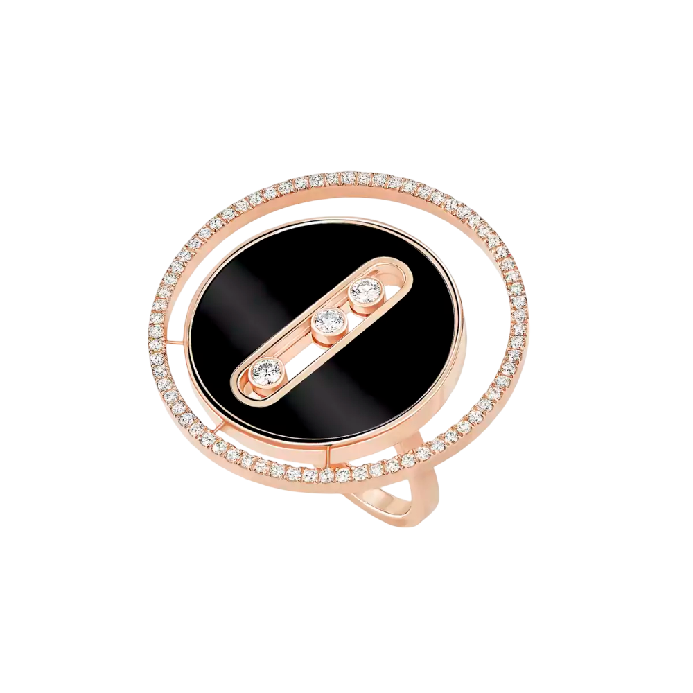 Onyx Lucky Move LM Pink Gold Diamond Ring