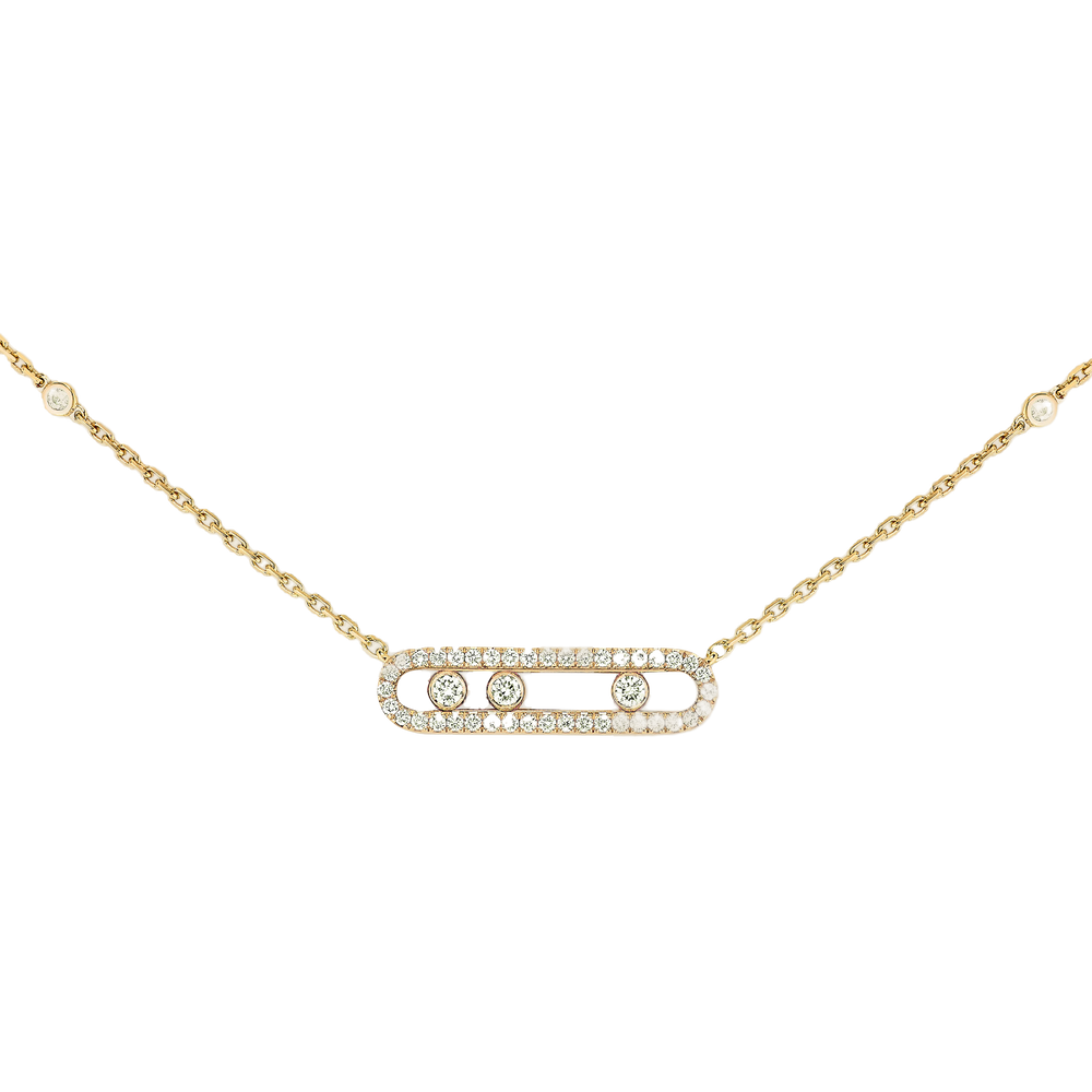 Baby Move Pavé Collier Diamant Or Jaune