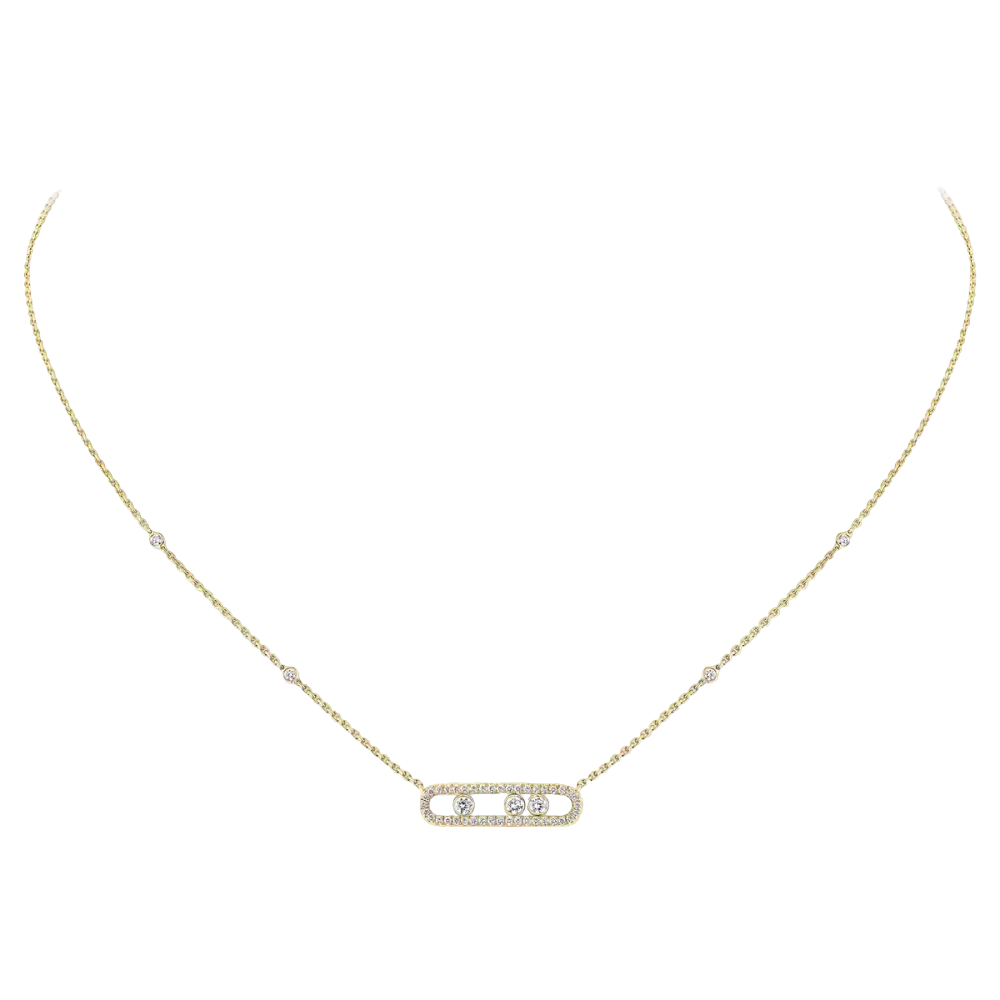 Baby Move Pavé Collier Diamant Or Jaune