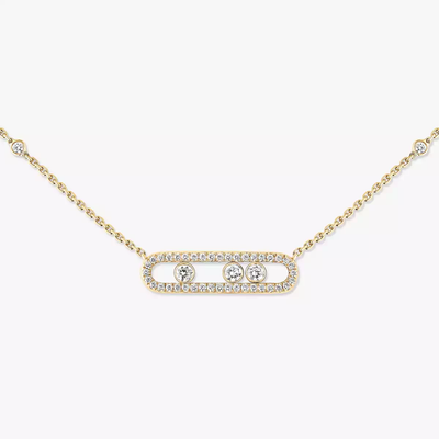 Baby Move Pavé Yellow Gold Diamond Necklace
