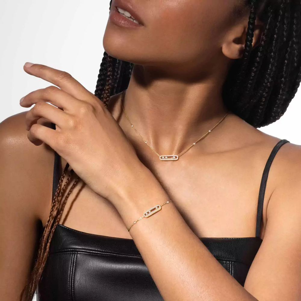 Baby Move Pavé Yellow Gold Diamond Necklace