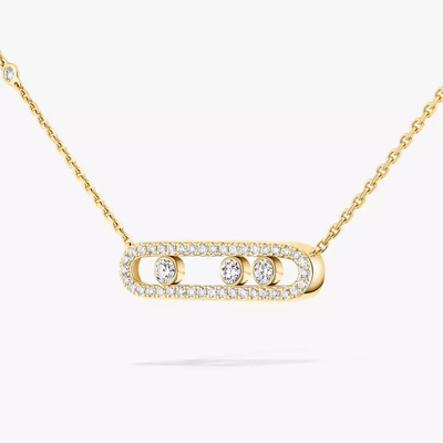 Baby Move Pavé Yellow Gold Diamond Necklace