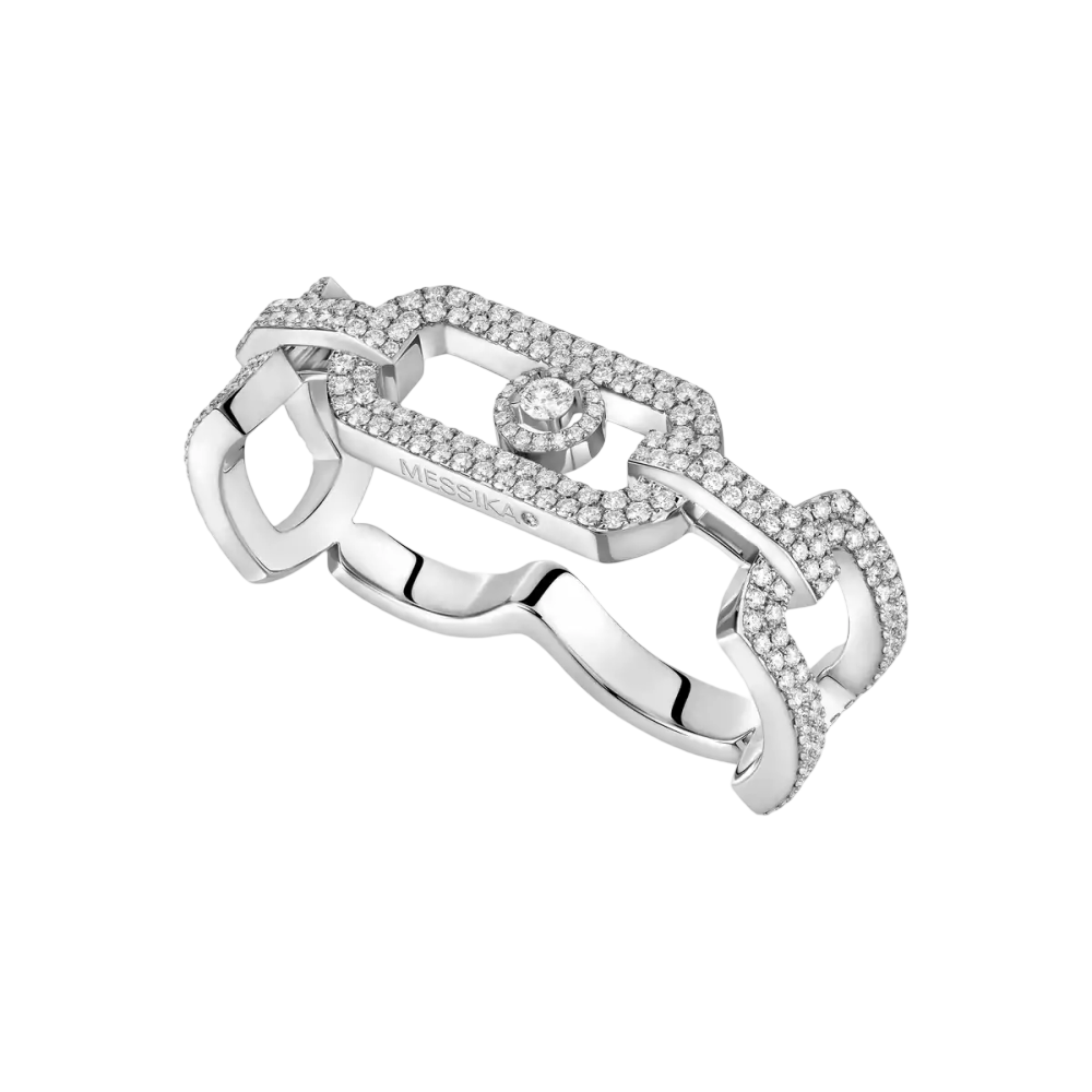 So Move 2 doigts Pavée Bague Diamant Or Blanc