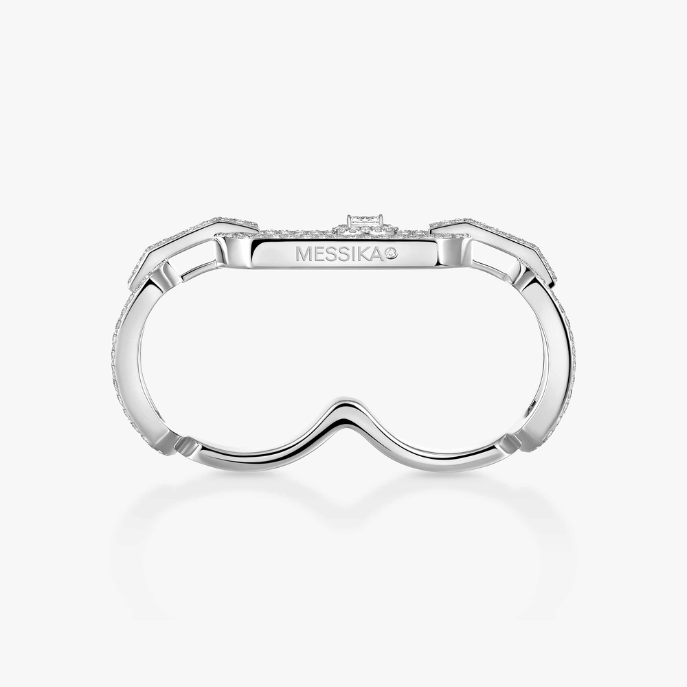 So Move 2 Finger Diamond Pavé Ring White Gold Diamond Ring