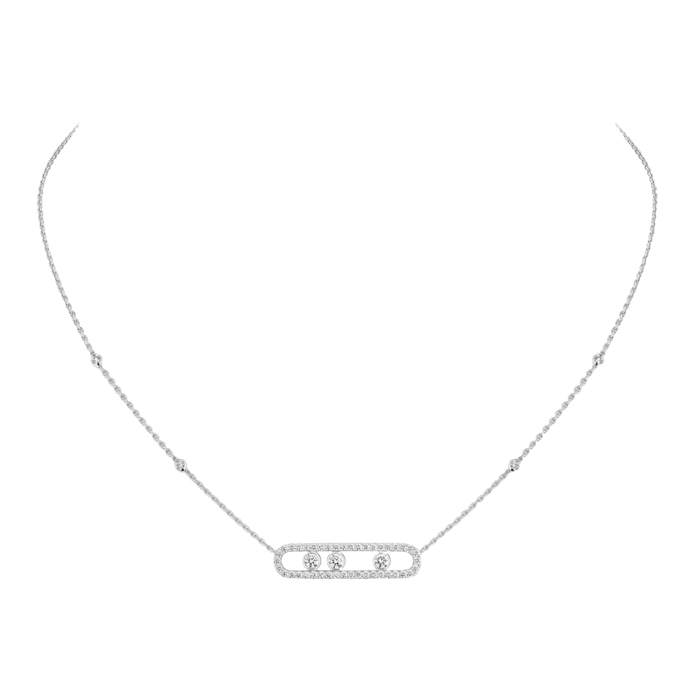 Move Pavé Collier Diamant Or Blanc