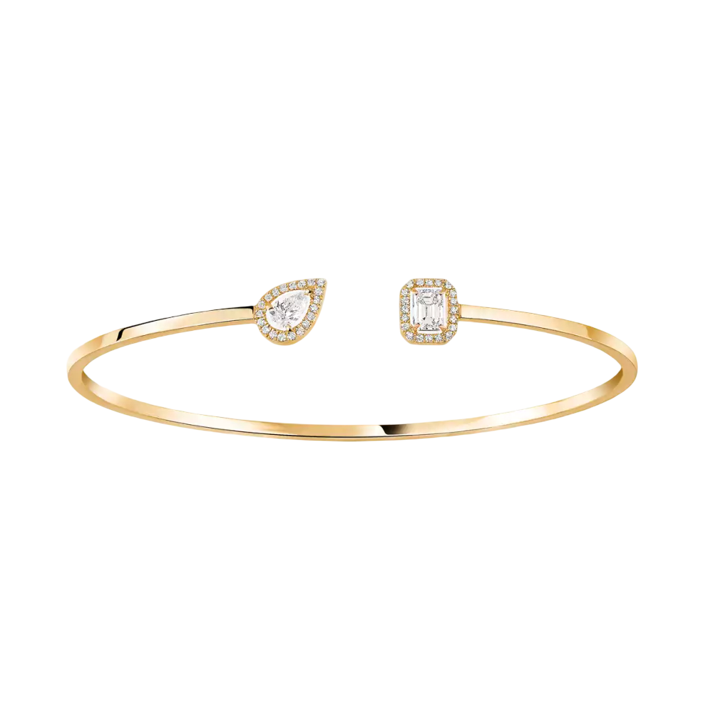 Jonc My Twin Toi & Moi 0,15ct Bracelet Diamant Or Jaune