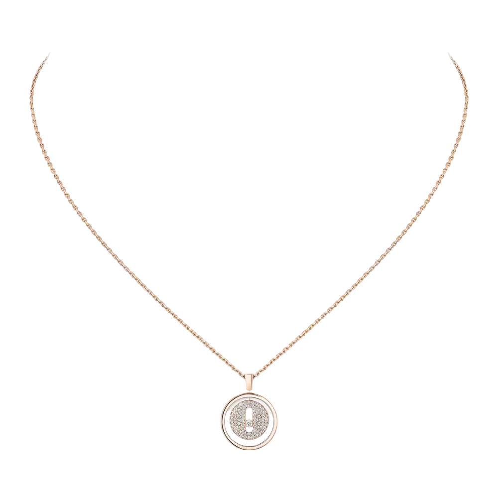 Lucky Move PM Pavé Collier Diamant Or Rose