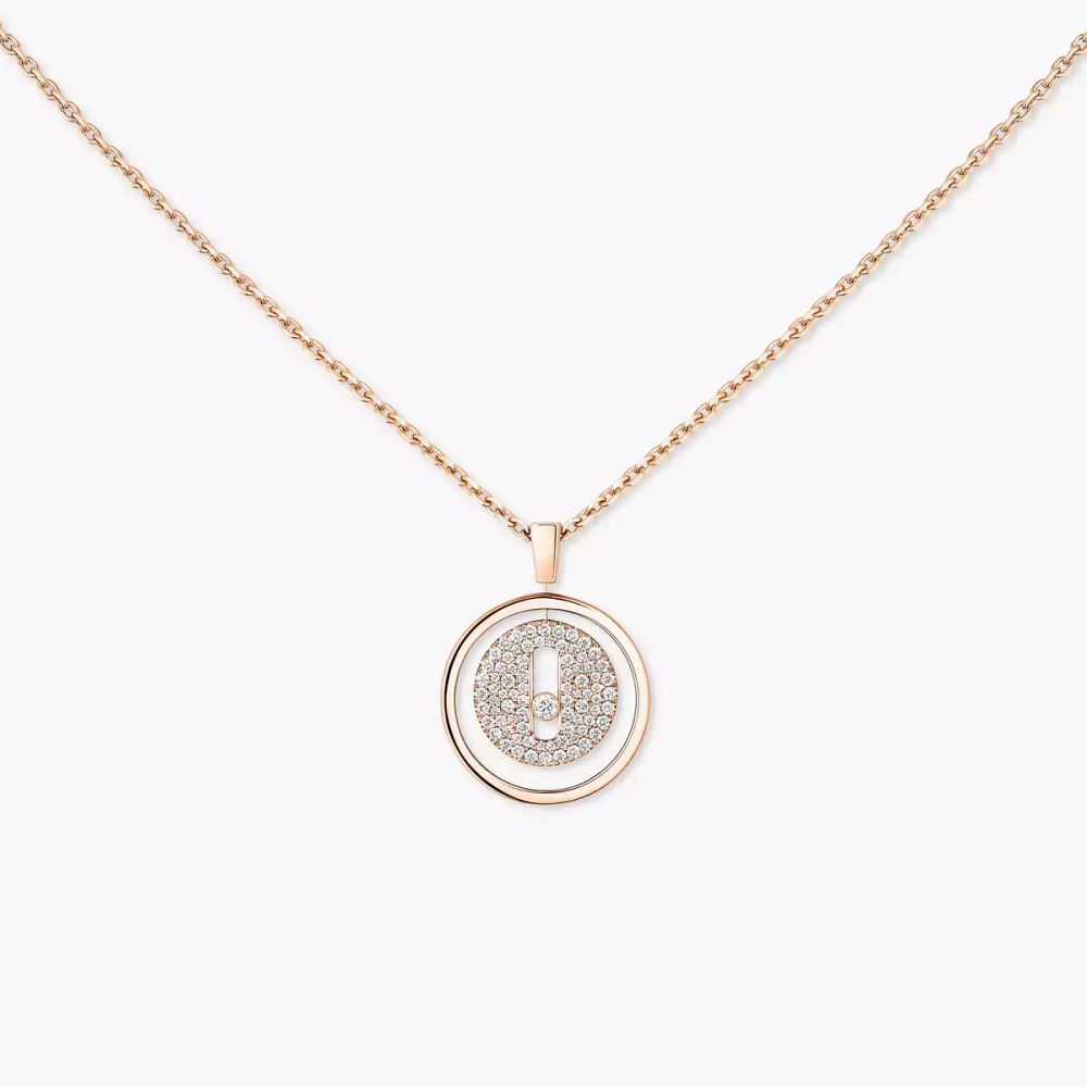 Lucky Move PM Pavé Collier Diamant Or Rose