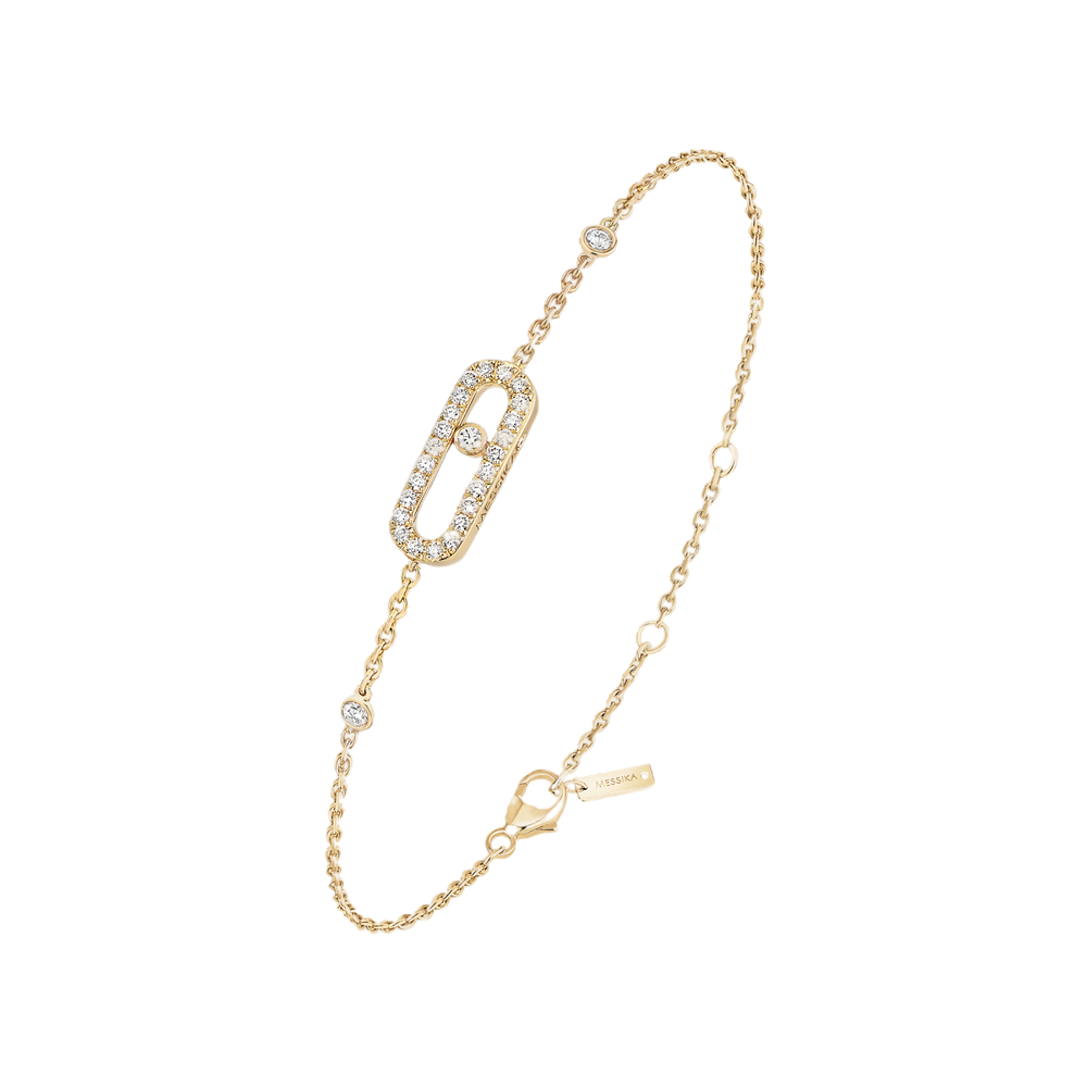 Move Uno Pavé Yellow Gold Diamond Bracelet