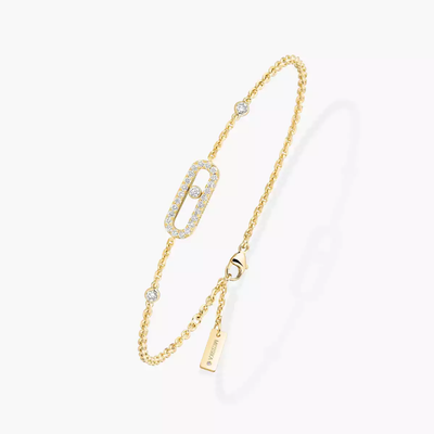 Move Uno Pavé Yellow Gold Diamond Bracelet
