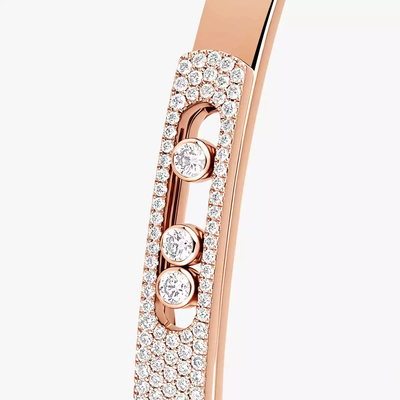Bangle Move Noa PM Semi Pavé Bracelet Diamant Or Rose
