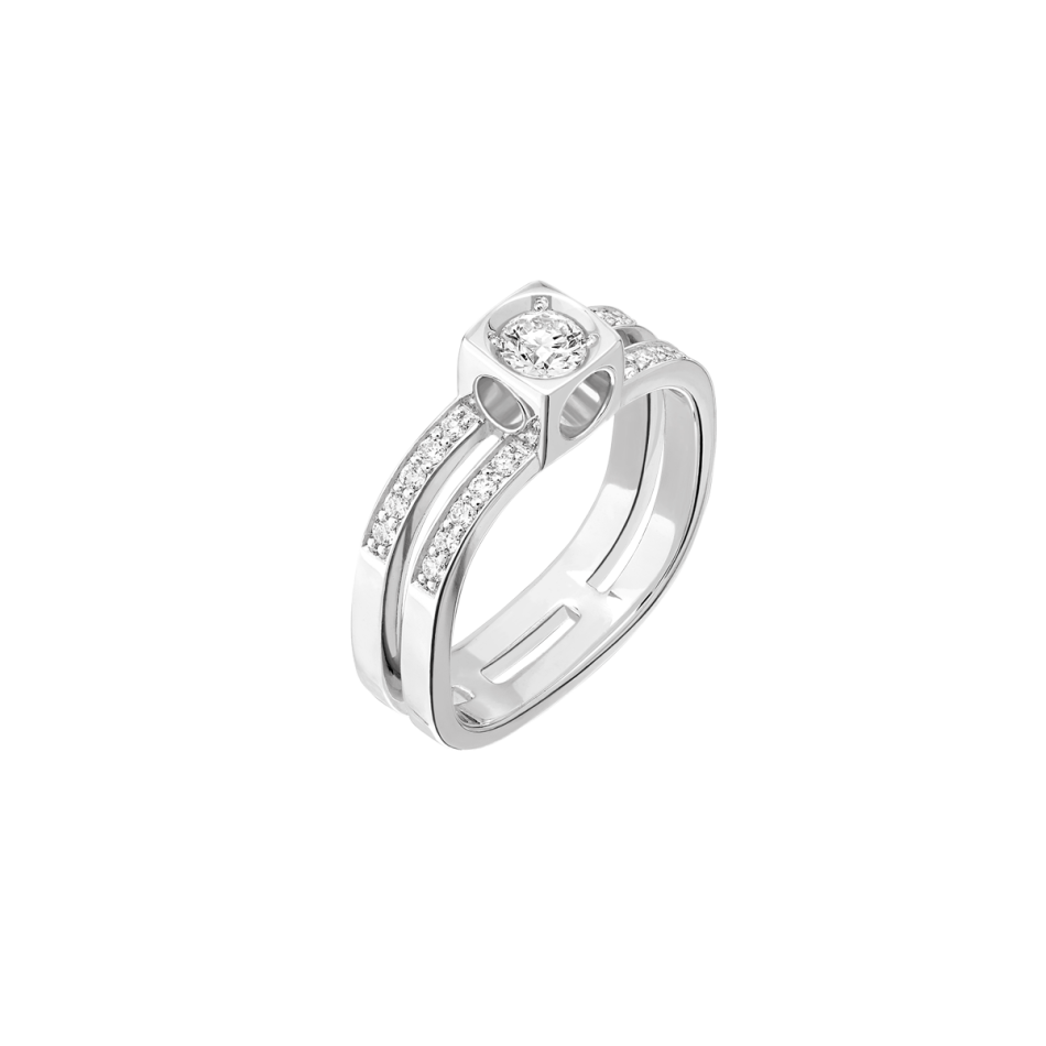 Le Cube Diamant Large Paved Ring