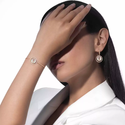 Boucles d'oreilles nacre blanche Lucky Move PM Boucles d'oreilles Diamant Or Rose