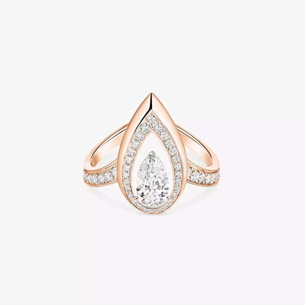 Fiery 0,50ct Bague Diamant Or Rose