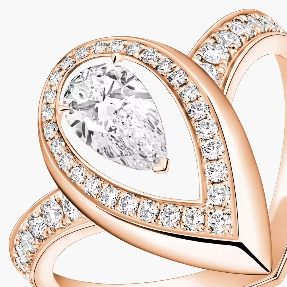 Fiery 0,50ct Bague Diamant Or Rose