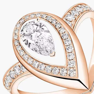 Fiery 0,50ct Bague Diamant Or Rose