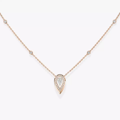 Fiery 0,10ct Collier Diamant Or Rose