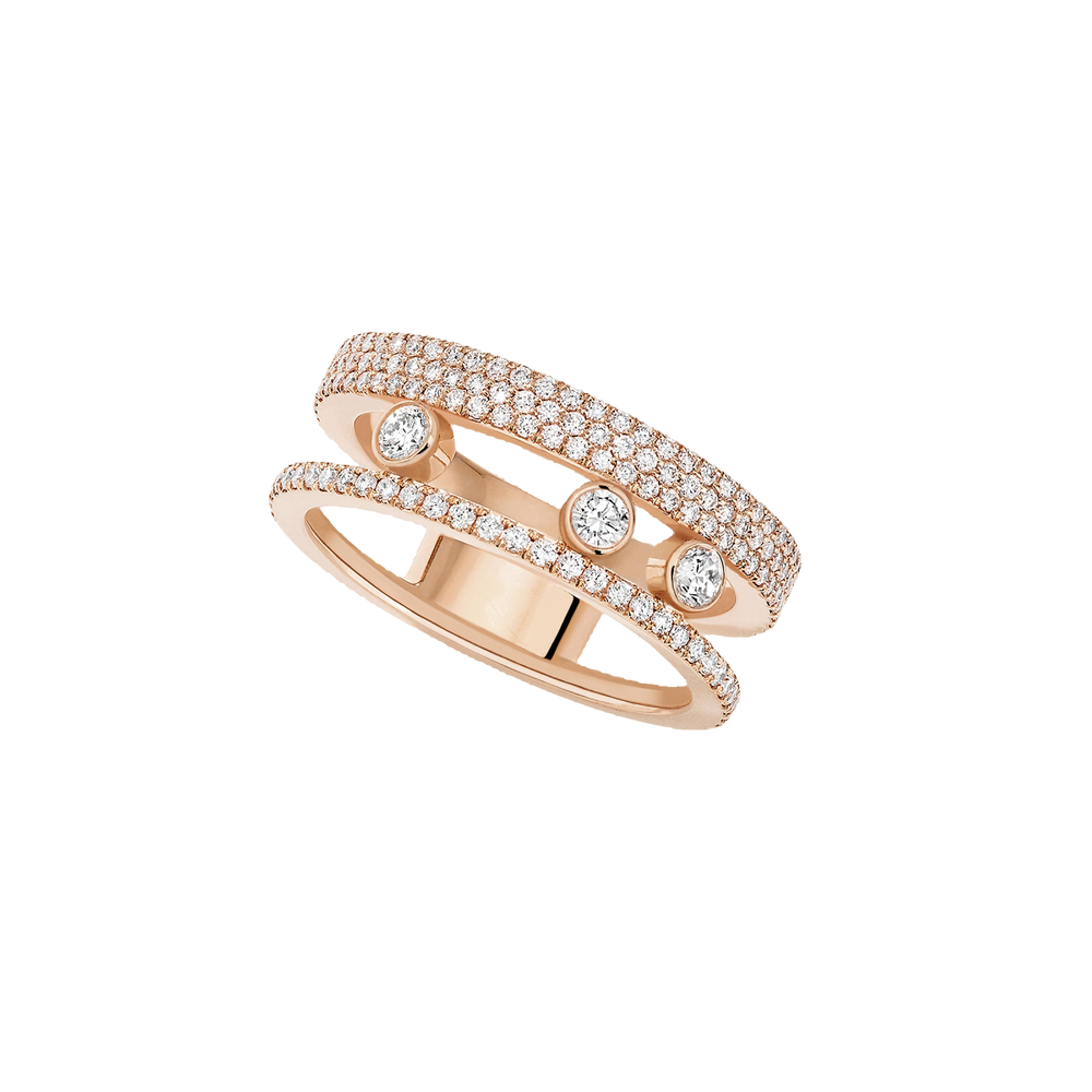 Move Romane Pavé Pink Gold Diamond Ring