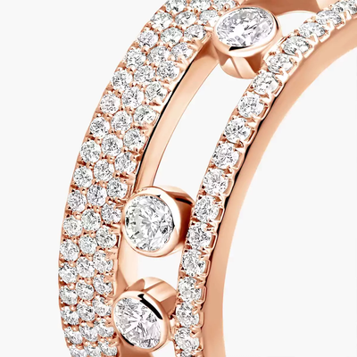 Move Romane Pavé Pink Gold Diamond Ring