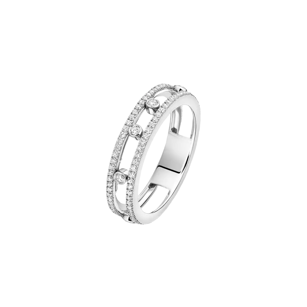 Alliance Move Romane Bague Diamant Or Blanc