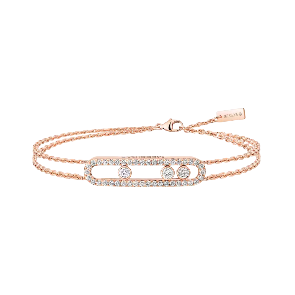 Move Classique Pavé Bracelet Diamant Or Rose