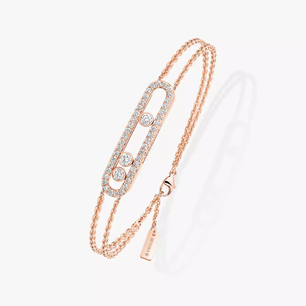 Move Classique Pavé Bracelet Diamant Or Rose