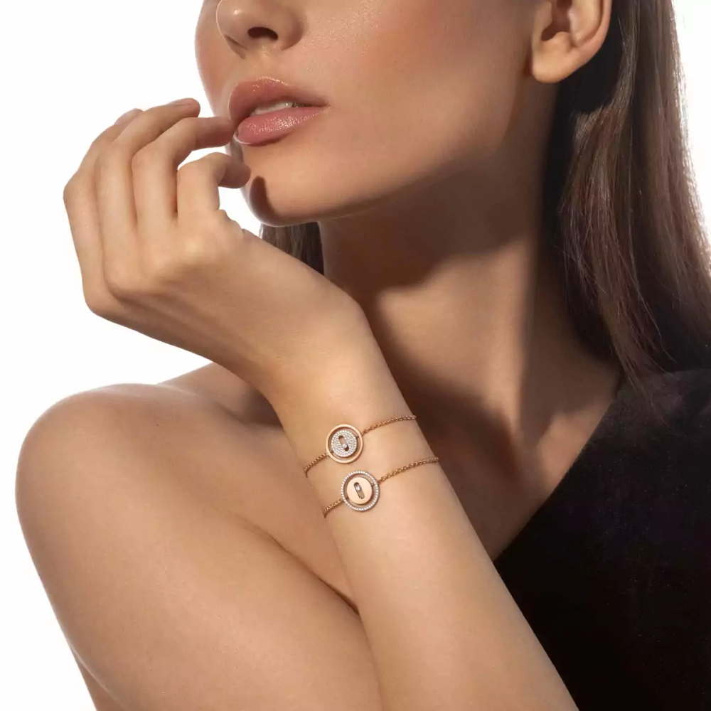 Lucky Move SM Pink Gold Diamond Bracelet