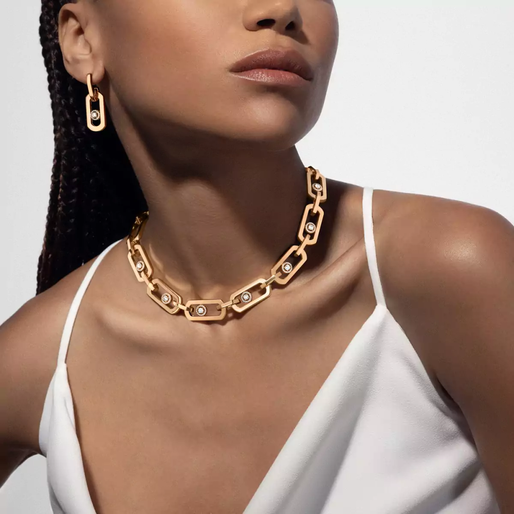 Pendantes So Move XL Boucles d'oreilles Diamant Or Jaune