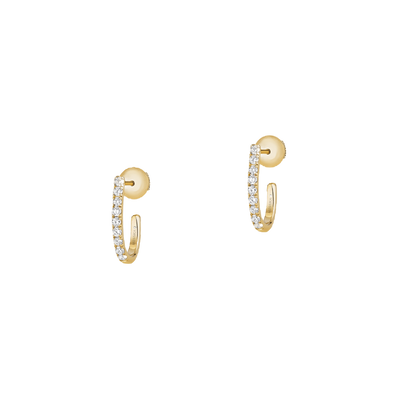 Yellow Gold Diamond Earrings Gatsby XS Hoop