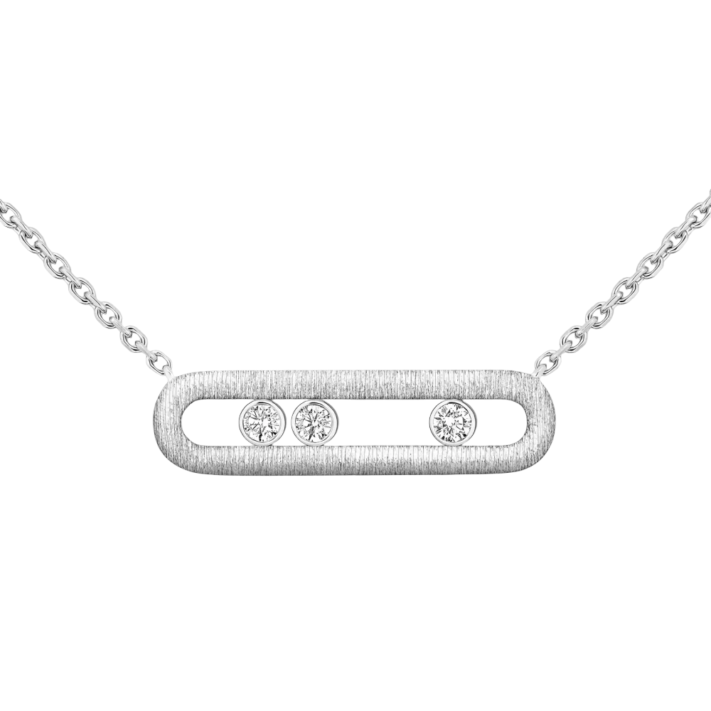 Move Classique Ciselé White Gold Diamond Necklace