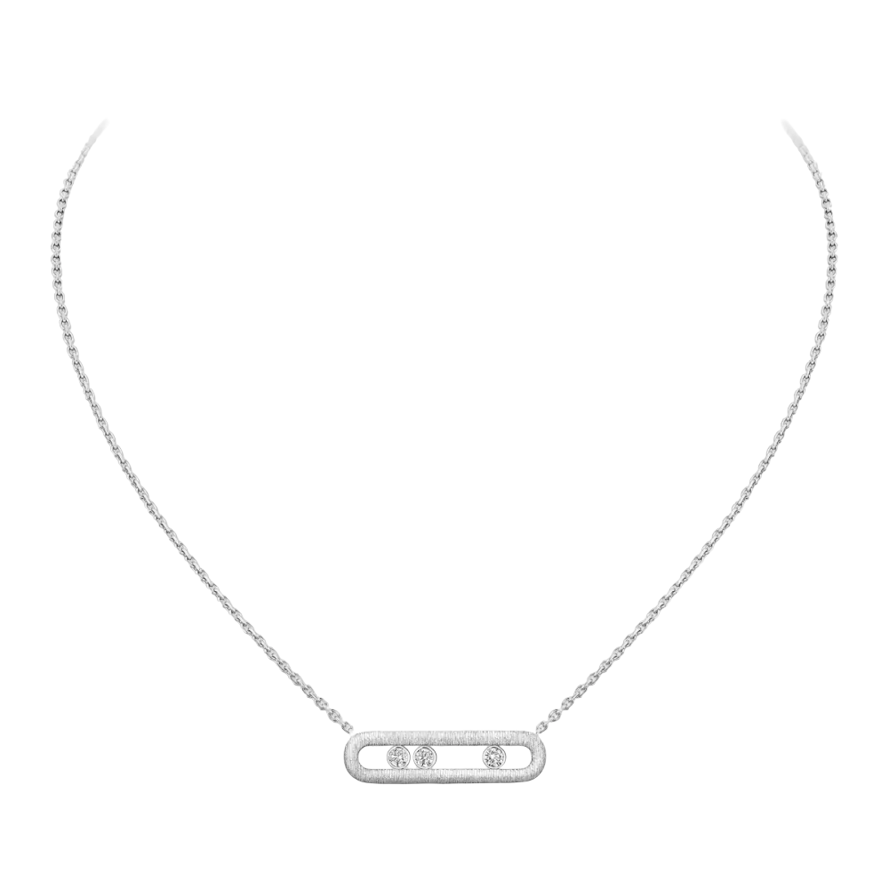 Move Classique Ciselé White Gold Diamond Necklace