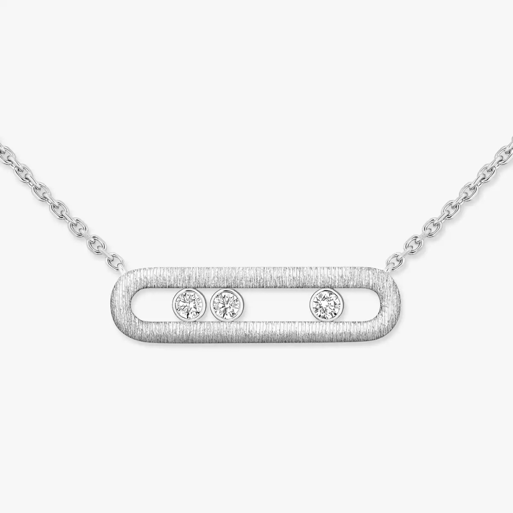 Move Classique Ciselé White Gold Diamond Necklace