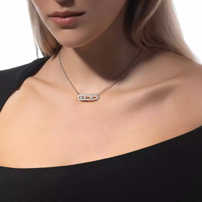 Collier Move Classique Ciselé Collier Diamant Or Blanc