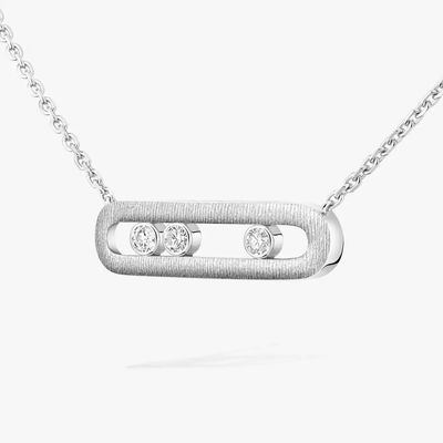 Move Classique Ciselé White Gold Diamond Necklace