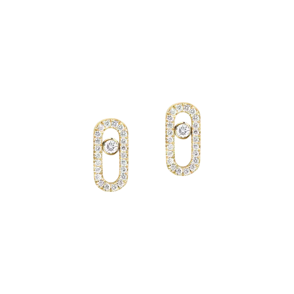 Puces Move Uno Boucles d'oreilles Diamant Or Jaune
