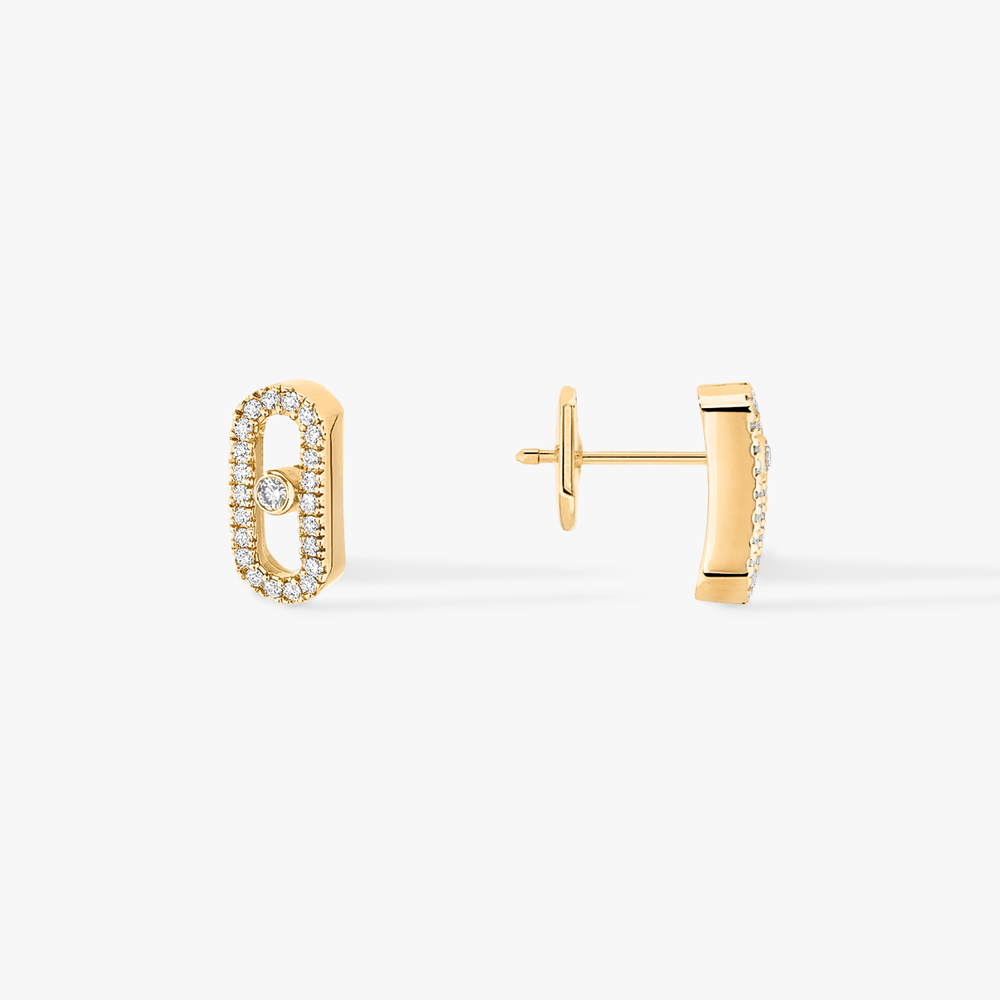Move Uno Yellow Gold Diamond Earrings