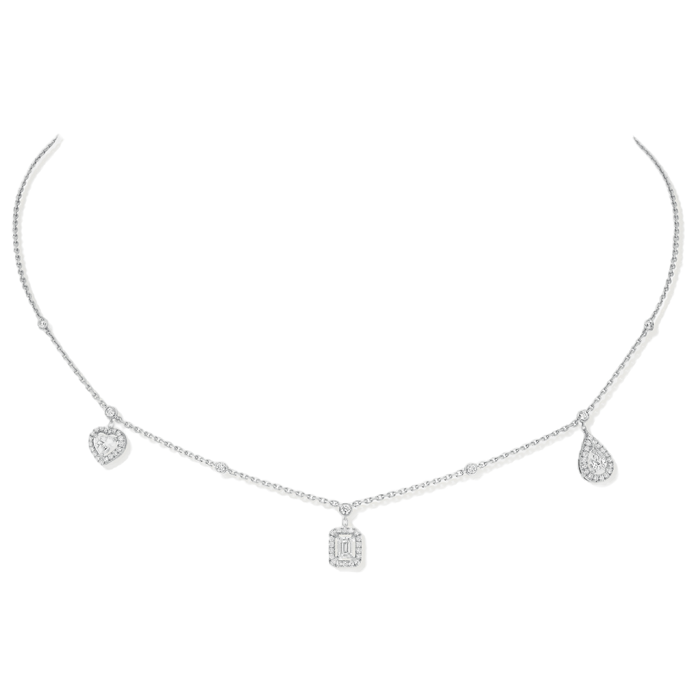 My Twin Trio 3 x 0.15 ct White Gold Diamond Necklace