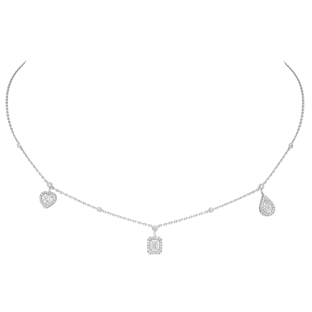 My Twin Trio 3 x 0.15 ct White Gold Diamond Necklace