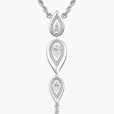 Collier cravate Fiery Collier Diamant Or Blanc