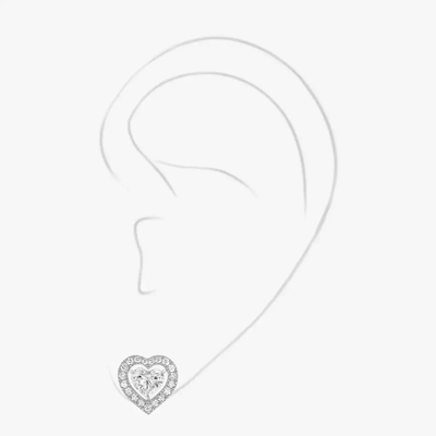 Puce d'Oreille Joy cœur 0,15ct Boucles d'oreilles Diamant Or Blanc