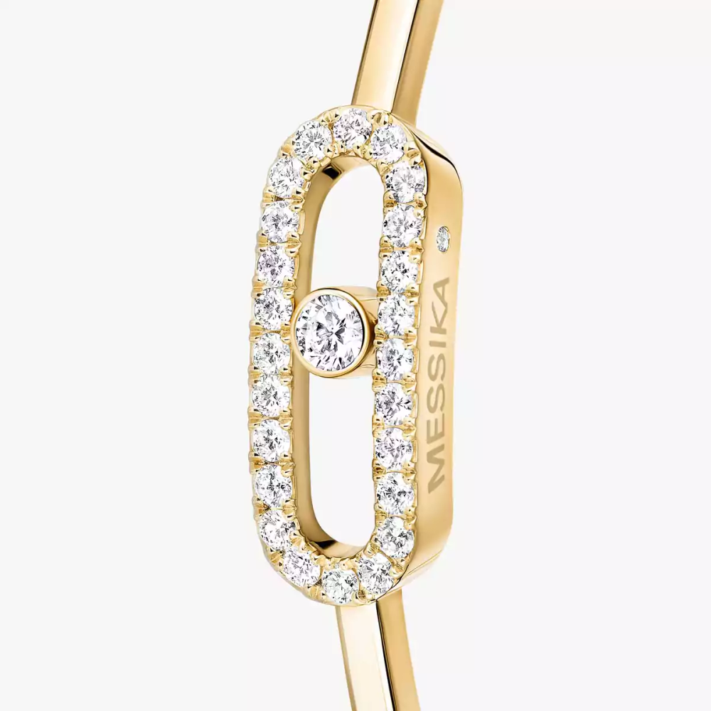 Move Uno Large Hoop Earrings Yellow Gold Diamond Earrings