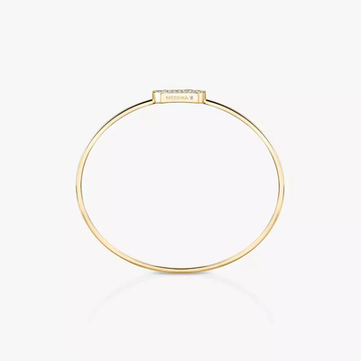 Move Uno Pavé Flex Bangle MM Yellow Gold Diamond Bracelet