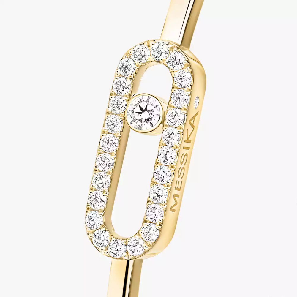 Move Uno Pavé Flex Bangle MM Yellow Gold Diamond Bracelet