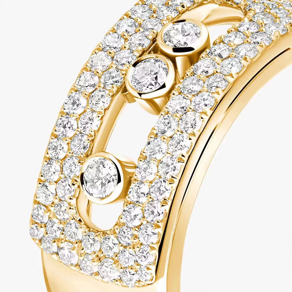 Bague Move Noa GM Pavée Bague Diamant Or Jaune